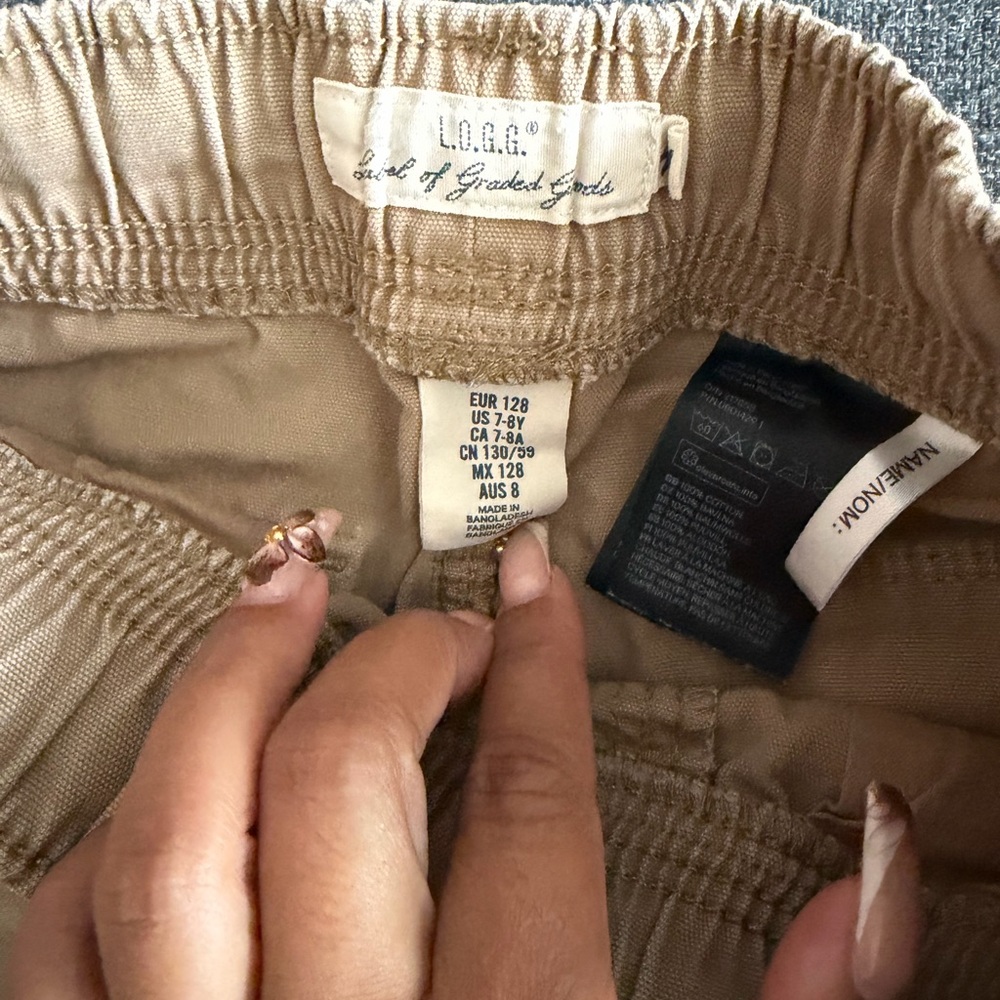 Kids Tan Cargo Pants - Picture 2 of 4